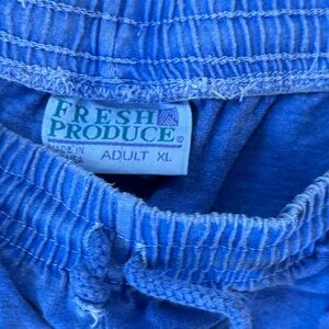 Fresh Produce Vintage Blue Drawstring Waist Shorts - Blue made in USA
